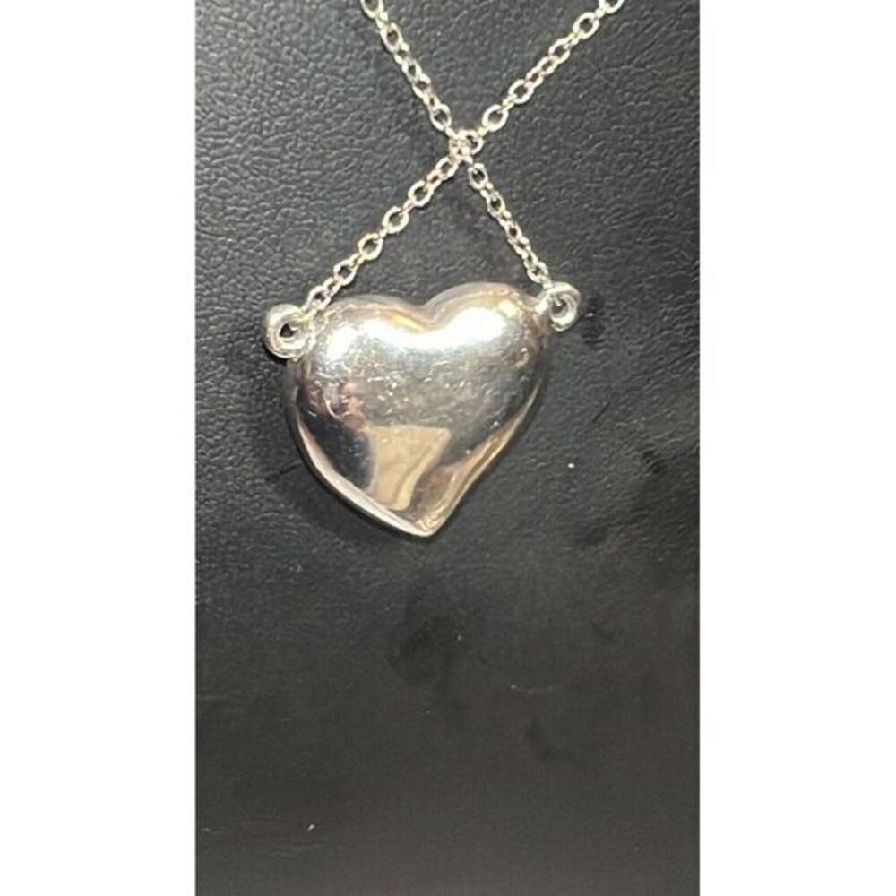 Carolee Women Silver Tone 3D Red Crystal heart Pendant Necklace - Picture 3 of 5